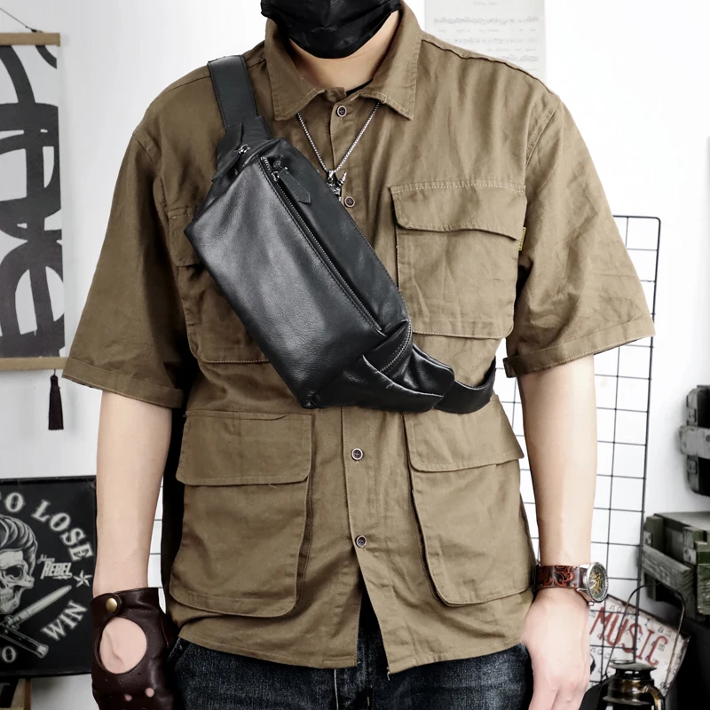 Casual Men's Chest Shoulder Bag Genuine Leather Crossbody Waist Bags For Sporting Outdoor Travel Chest Pack
Casual Men's Chest Shoulder Bag Genuine Leather Crossbody Waist Bags For Sporting Outdoor Travel Chest Pack