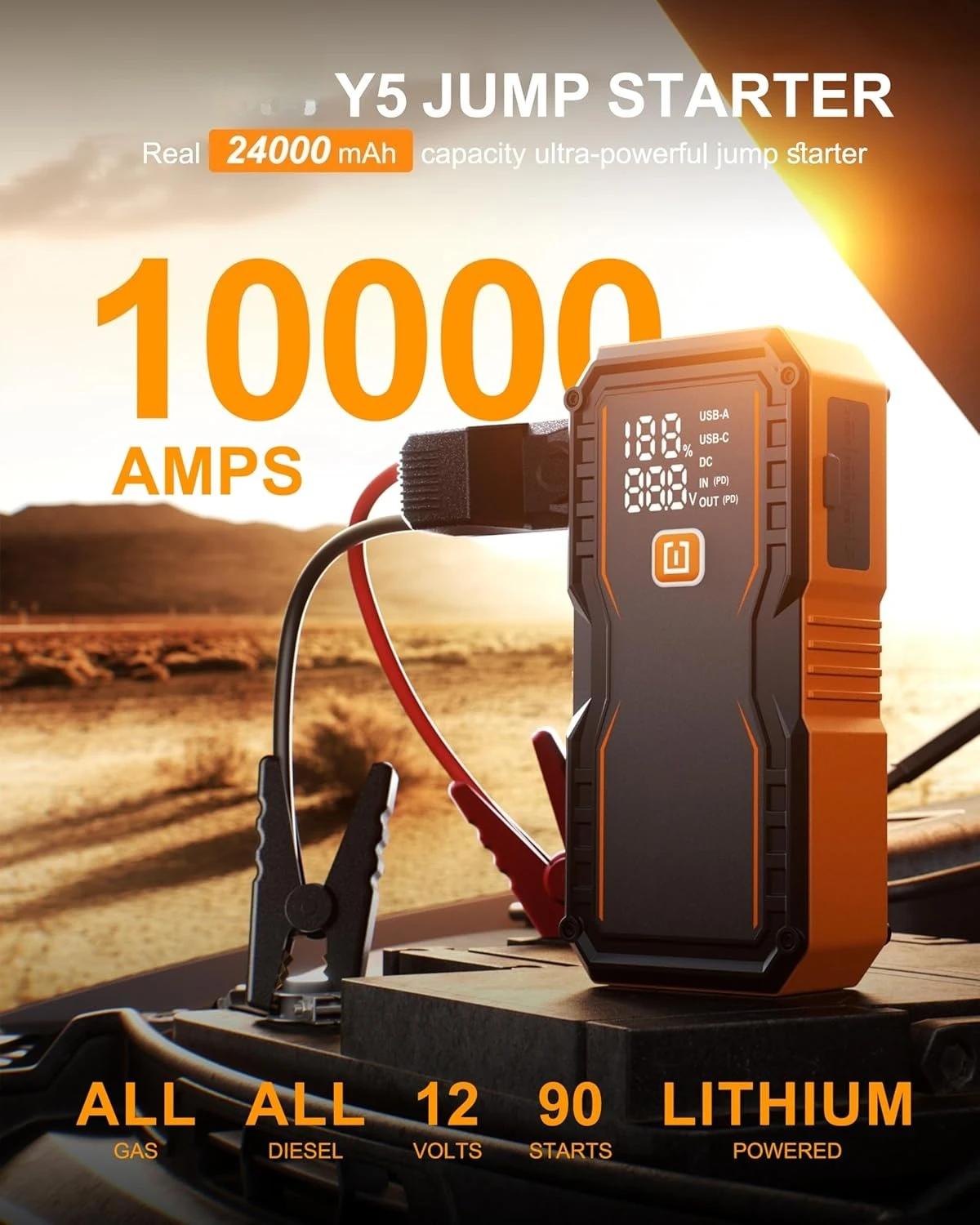 Стартер 24000 мАч для всех газовых и дизельных двигателей, портативный стартер с аккумулятором 10000 А, перемычка на 12 В с быстрым зарядным устройством, горячая распродажа
Стартер 24000 мАч для всех газовых и дизельных двигателей, портативный стартер с аккумулятором 10000 А, перемычка на 12 В с быстрым зарядным устройством, горячая распродажа