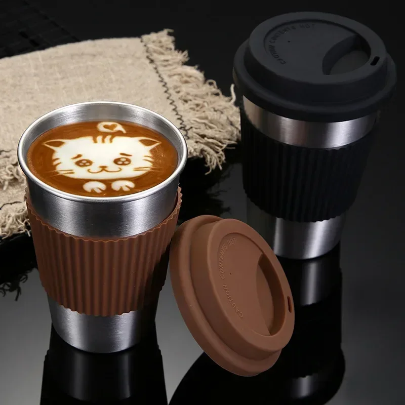 500ml Coffee To Go 304 Stainless Steel Mugs with Silicone Lid Coffee Cups Milk Tea Keep Cold Drinkware Office Mug Tumbler Termos
500ml Coffee To Go 304 Stainless Steel Mugs with Silicone Lid Coffee Cups Milk Tea Keep Cold Drinkware Office Mug Tumbler Termos