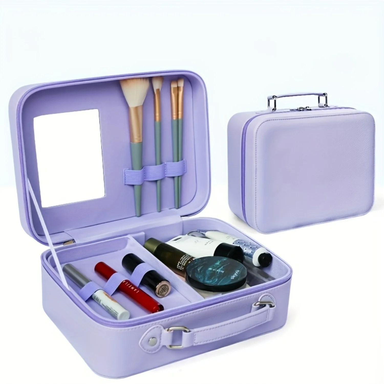 Women's Portable Cosmetic Case with Mirror - Large Capacity Travel Organizer - Durable Hard Shell Makeup Box
Women's Portable Cosmetic Case with Mirror - Large Capacity Travel Organizer - Durable Hard Shell Makeup Box