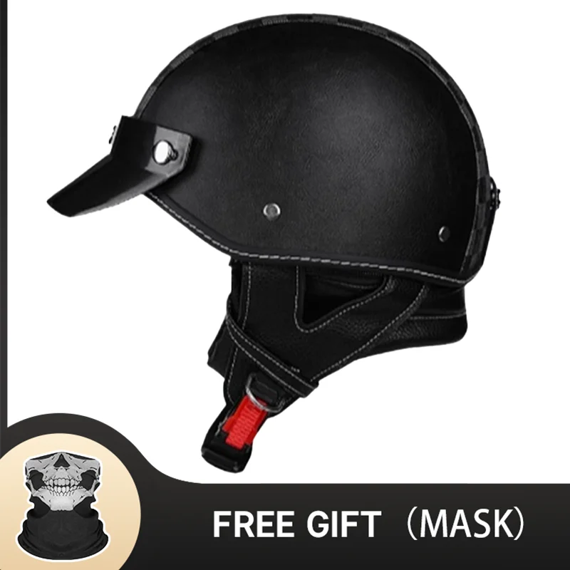 Black Leather Half Helmet Advanced Safety Design with ABS Shell Genuine Leather Cover Quick Release Buckle Rain Resistant
Black Leather Half Helmet Advanced Safety Design with ABS Shell Genuine Leather Cover Quick Release Buckle Rain Resistant