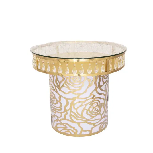 * Direct Sale Rose Pattern Stainless Steel Crystal Cake Table for Wedding Party Decoration
* Direct Sale Rose Pattern Stainless Steel Crystal Cake Table for Wedding Party Decoration