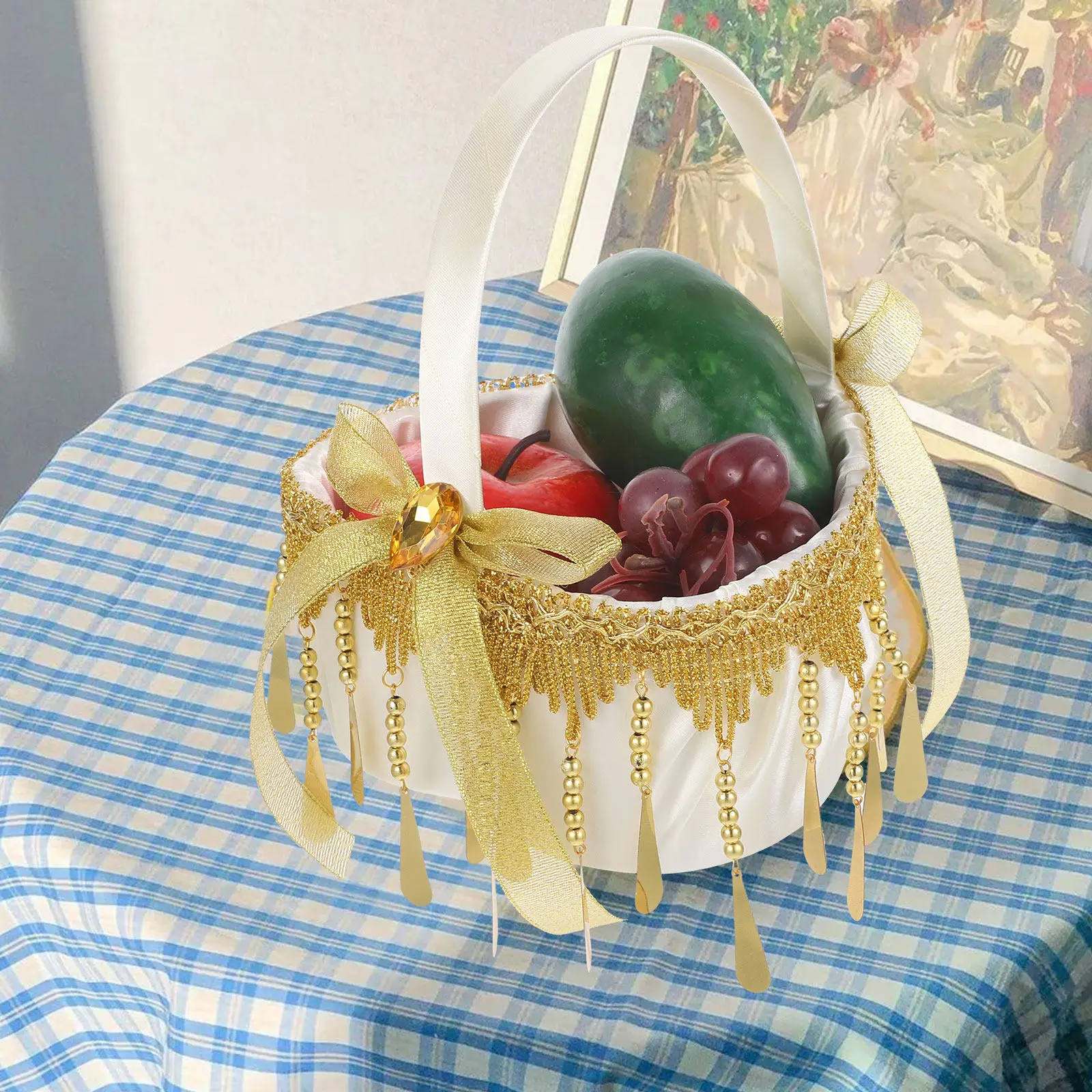 Элегантная корзина для цветов для девочек-цветочниц, белая, легкая, с тканевой ручкой, для свадебных лепестков, конфет, украшения стола
Элегантная корзина для цветов для девочек-цветочниц, белая, легкая, с тканевой ручкой, для свадебных лепестков, конфет, украшения стола