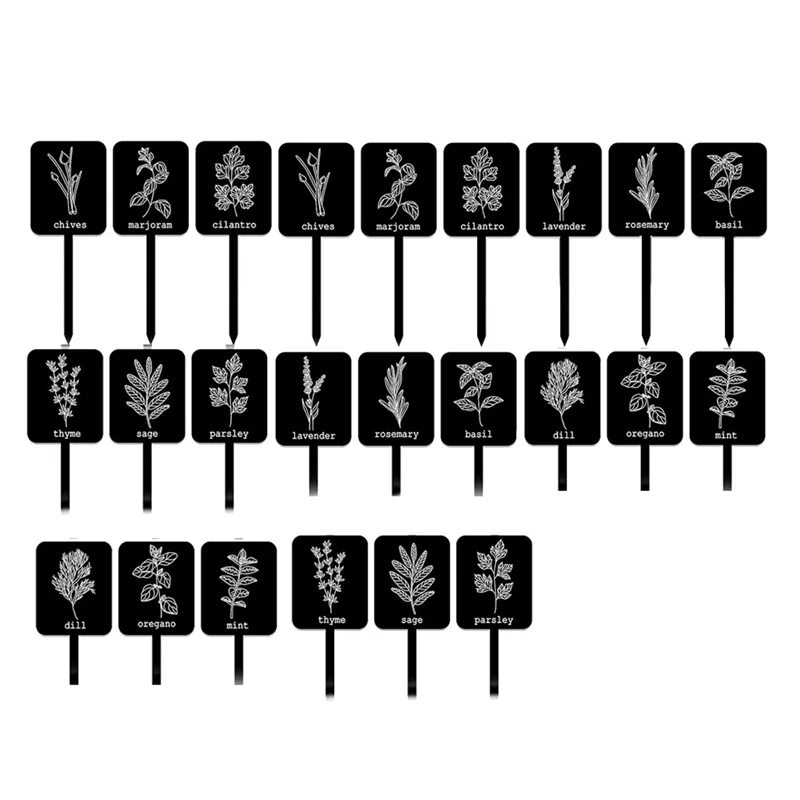 A56P-Plant Stake Tags 24Pcs Acrylic Plant Label Signs 12 Styles Garden Markers Black Waterproof With Names
A56P-Plant Stake Tags 24Pcs Acrylic Plant Label Signs 12 Styles Garden Markers Black Waterproof With Names