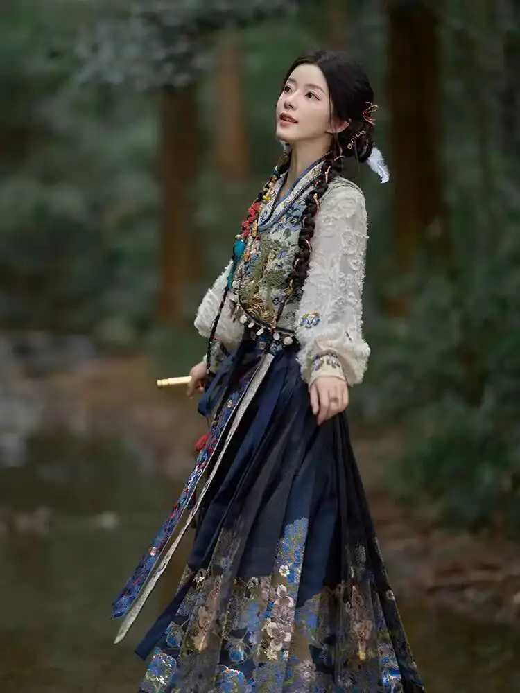 Hanfu Female Women's Clothing Heavy Industry Waistcoat Cross Collar Shirt Horse-face Skirt Cos Cosplay The Lost Tomb Season
Hanfu Female Women's Clothing Heavy Industry Waistcoat Cross Collar Shirt Horse-face Skirt Cos Cosplay The Lost Tomb Season