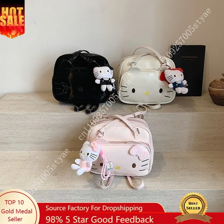 Рюкзак Sanrio в корейском стиле, милый и стильный, с дизайном Hello Kitty, модная сумка через плечо с мультяшным котёнком, аксессуары для косплея для женщин.
Рюкзак Sanrio в корейском стиле, милый и стильный, с дизайном Hello Kitty, модная сумка через плечо с мультяшным котёнком, аксессуары для косплея для женщин.