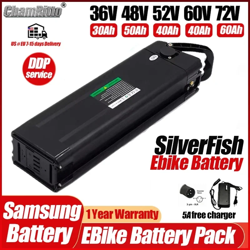 30ah Электрический велосипед SilverFish 48v Batterij 52v 20 50 60ah Аккумулятор 36v E Bike Bafang 72v 1000w 2000w 60v 40ah Литиевая батарея
30ah Электрический велосипед SilverFish 48v Batterij 52v 20 50 60ah Аккумулятор 36v E Bike Bafang 72v 1000w 2000w 60v 40ah Литиевая батарея