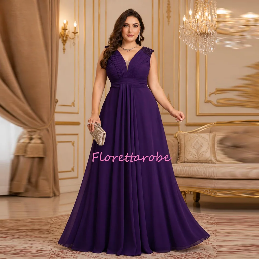 Customized Plus Size V-Neck Sleeveless Mother of the Bride Dresses Bust Ruched Sequin Patchwork Chiffon Party Gowns Women
Customized Plus Size V-Neck Sleeveless Mother of the Bride Dresses Bust Ruched Sequin Patchwork Chiffon Party Gowns Women