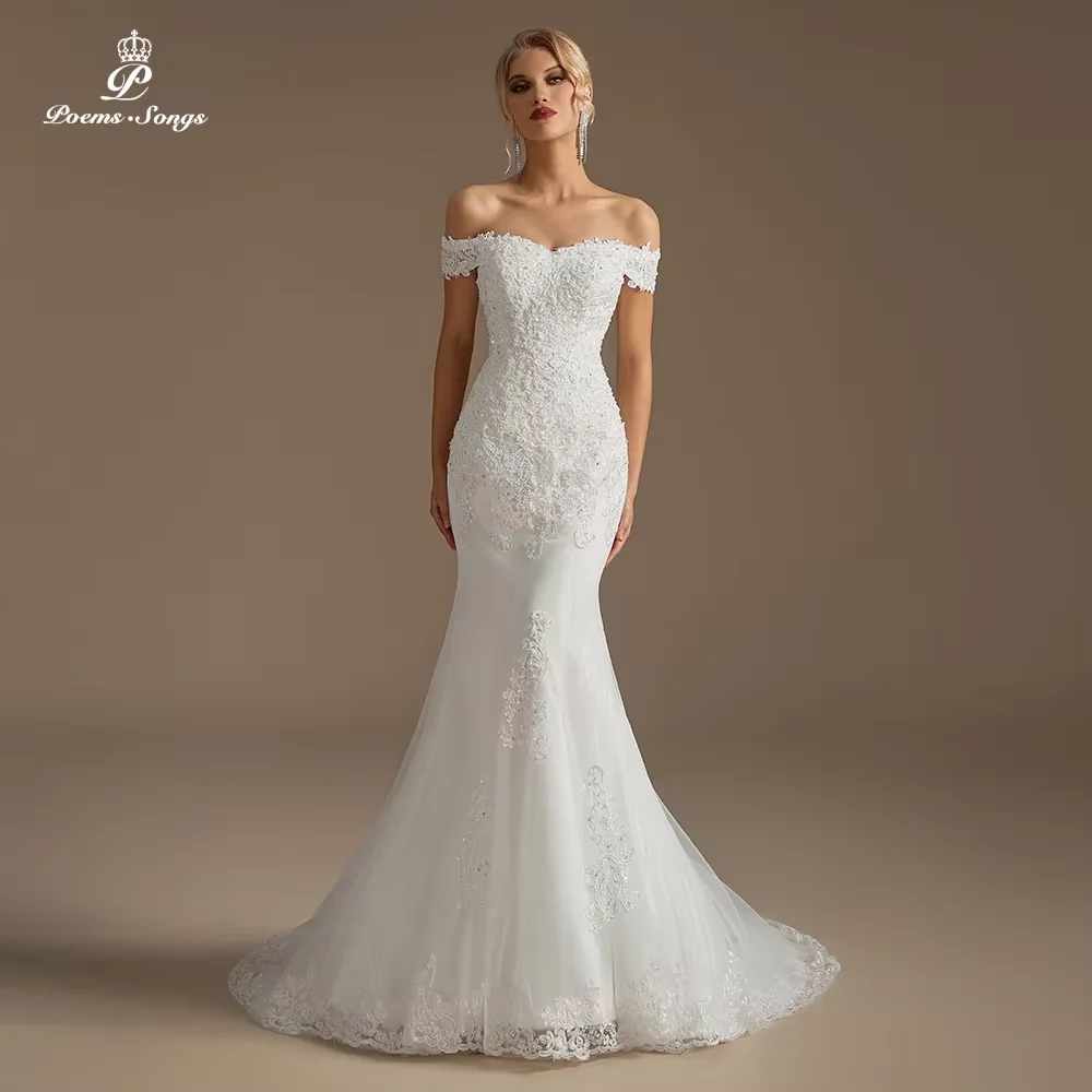 Customized Boat Neck Appliqué mermaid Wedding Dresses for Women vestidos de novia robe de mariée Wedding Ceremony Bride dresses
Customized Boat Neck Appliqué mermaid Wedding Dresses for Women vestidos de novia robe de mariée Wedding Ceremony Bride dresses