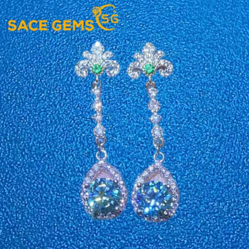 SACEGEMS Certified 2ct D Color Moissanite Drop Earrings for Women Diamond Stud Earrings 925 Sterling Silver Wedding Jewelry GRA
SACEGEMS Certified 2ct D Color Moissanite Drop Earrings for Women Diamond Stud Earrings 925 Sterling Silver Wedding Jewelry GRA