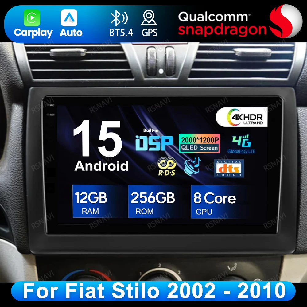 Android 15 For Fiat Stilo 2002 - 2010 5G WIFI QLED DVD Viedo Player Stereo 4G LTE BT Qualcomm DSP GPS Wireless Carplay Auto
Android 15 For Fiat Stilo 2002 - 2010 5G WIFI QLED DVD Viedo Player Stereo 4G LTE BT Qualcomm DSP GPS Wireless Carplay Auto