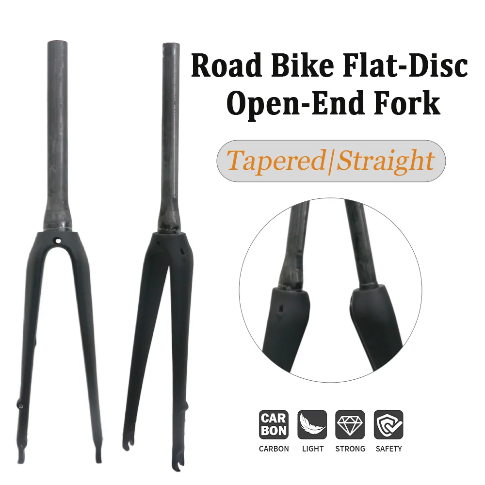 Full Carbon Disc Brake Road Bike Fork - Open-Crown Flat-Disc Design with Tapered Or Straight Legs Hidden Inner Cable Routing
Full Carbon Disc Brake Road Bike Fork - Open-Crown Flat-Disc Design with Tapered Or Straight Legs Hidden Inner Cable Routing