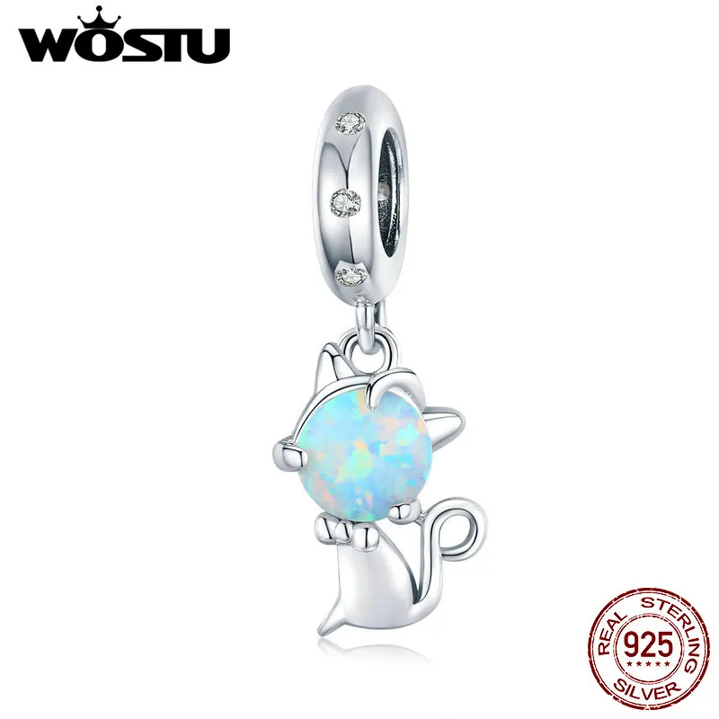 WOSTU Cute Cat Opal Bead 925 Sterling Silver Shiny Animal CZ Charm Fit Original Bracelet Pendant Necklace Lovely Jewelry CTC235
WOSTU Cute Cat Opal Bead 925 Sterling Silver Shiny Animal CZ Charm Fit Original Bracelet Pendant Necklace Lovely Jewelry CTC235
