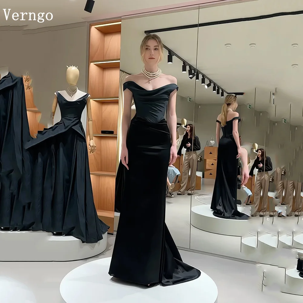 Verngo Black Velevt Prom Gowns Off The Shoulder Mermaid Evening Party Dress Elegant Classic Prom Dress Women Customized
Verngo Black Velevt Prom Gowns Off The Shoulder Mermaid Evening Party Dress Elegant Classic Prom Dress Women Customized