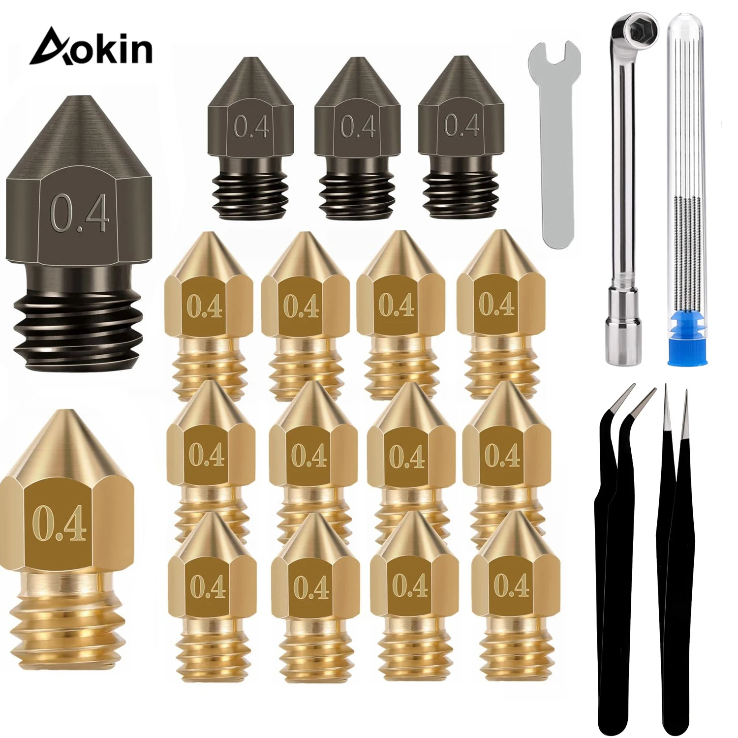 MK8 Nozzle 0.2mm 0.3mm 0.4 mm 0.6mm Hardened Steel Brass 3D Printer Extruder Wear Resistant Nozzle for Makerbot Creality CR-10
MK8 Nozzle 0.2mm 0.3mm 0.4 mm 0.6mm Hardened Steel Brass 3D Printer Extruder Wear Resistant Nozzle for Makerbot Creality CR-10