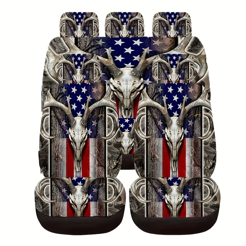 Patriotic American Flag & Camo Skull Design Car Seat Covers - Thick Non-Slip Anti-Stain Universal Fit All-Season Protection, Han
Patriotic American Flag & Camo Skull Design Car Seat Covers - Thick Non-Slip Anti-Stain Universal Fit All-Season Protection, Han