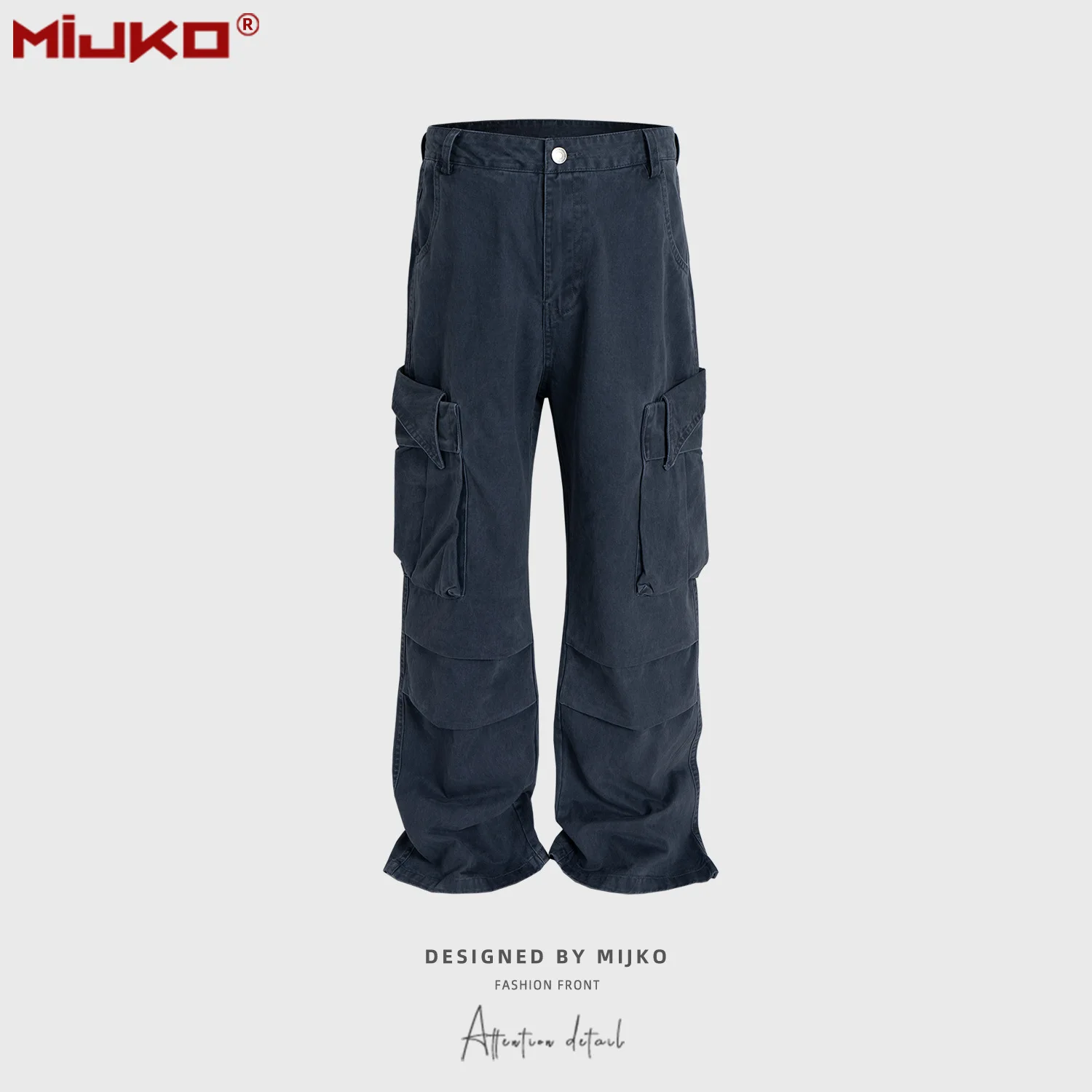 MIJKO Navy Loose Multi-Pocket Pants Men's Casual Cotton Straight Multi Zipper Male Washed Trousers
MIJKO Navy Loose Multi-Pocket Pants Men's Casual Cotton Straight Multi Zipper Male Washed Trousers