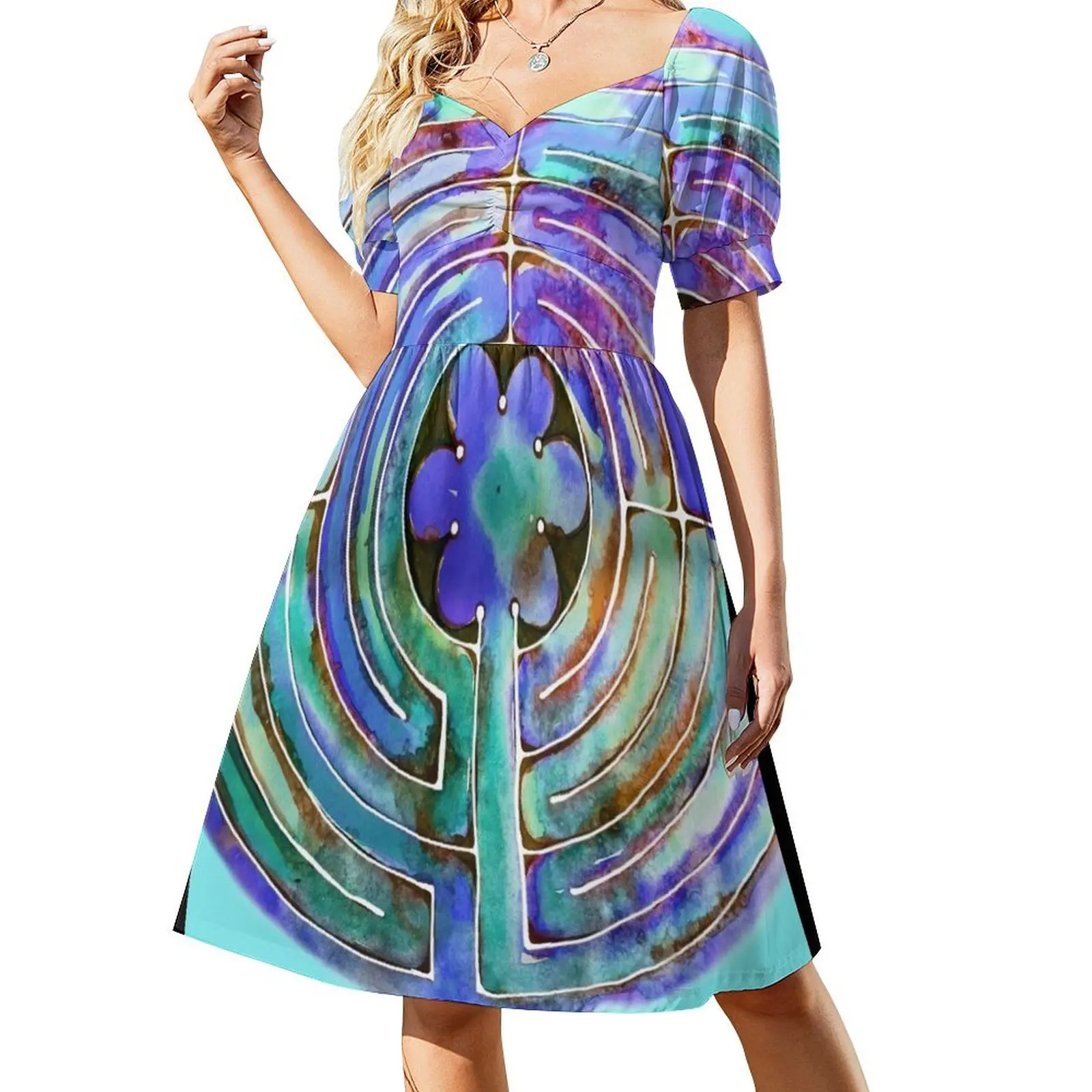 Blue Watercolor Labyrinth Short-Sleeved Dress dresses korean style dresses for prom
Blue Watercolor Labyrinth Short-Sleeved Dress dresses korean style dresses for prom