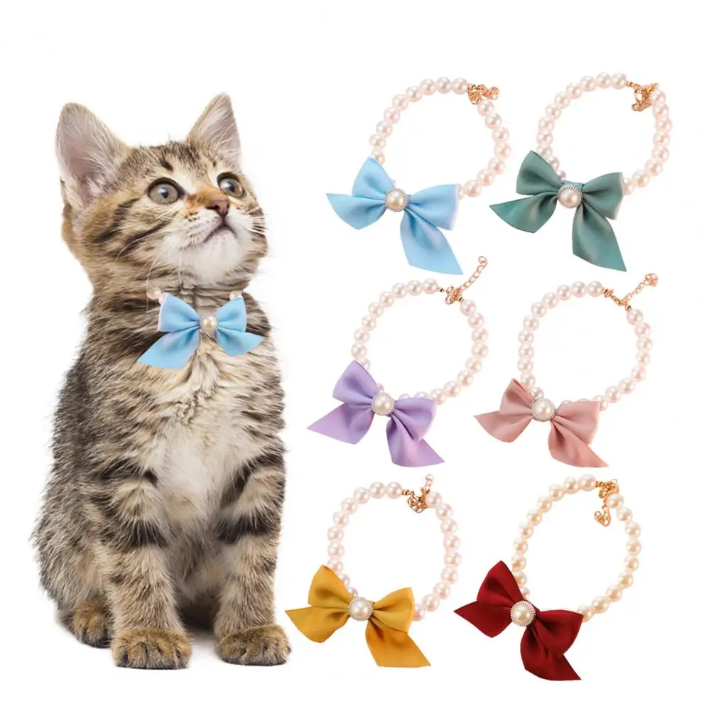 Pet Necklace for cat Cat Collar Bow Tie Bright Color Lobster Clasp Resin Imitation Pearl Pet Cat Bow-knot Necklace Pet Supplies
Pet Necklace for cat Cat Collar Bow Tie Bright Color Lobster Clasp Resin Imitation Pearl Pet Cat Bow-knot Necklace Pet Supplies