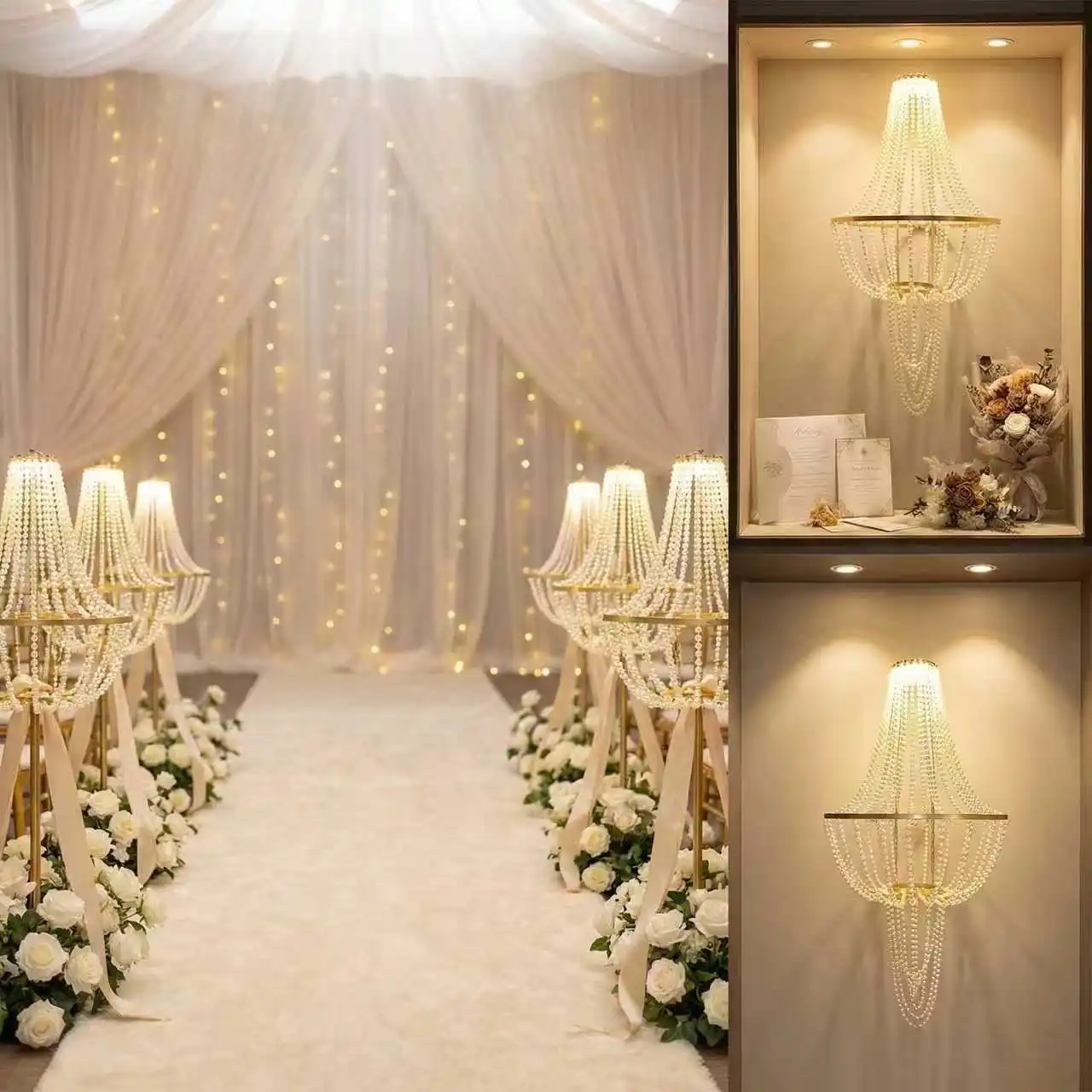 4pcs Wedding Backdrops Pearl Bead Draping Hanging Pendant Ornaments F Ceiling Road Lead Setup Or Stage Event Party Decoration
4pcs Wedding Backdrops Pearl Bead Draping Hanging Pendant Ornaments F Ceiling Road Lead Setup Or Stage Event Party Decoration