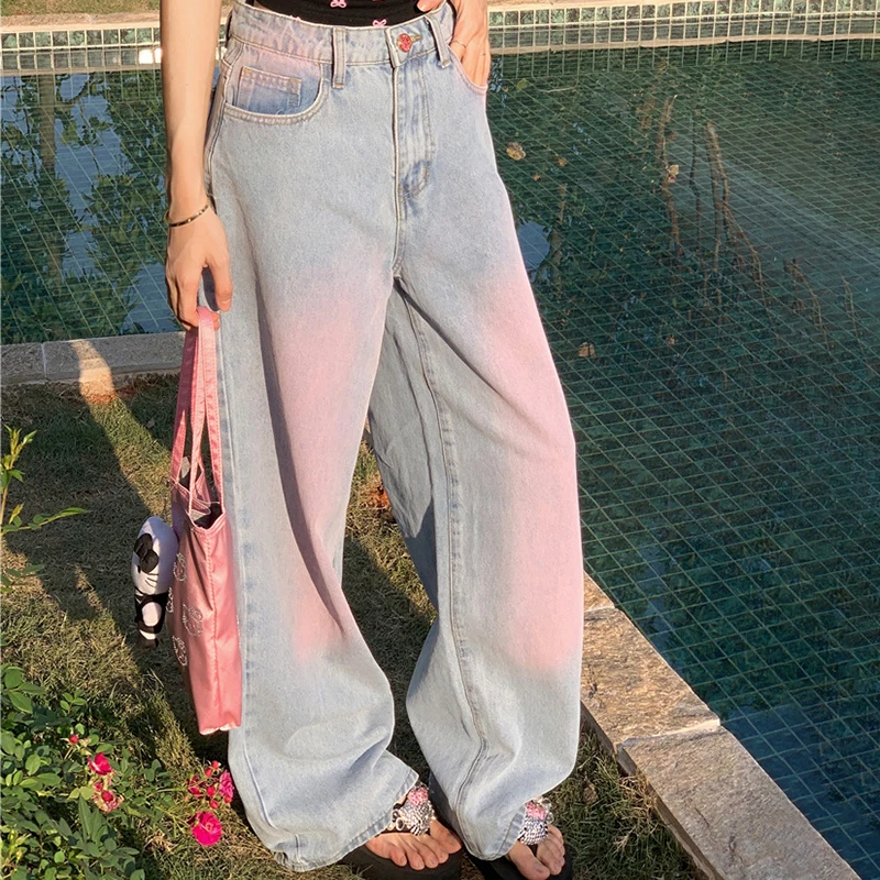 Women's Loose Jeans Y2K Washed Jeans Pink Gradient High Waist Wide Leg Pants Straight Leg Jeans 2024 Street
Women's Loose Jeans Y2K Washed Jeans Pink Gradient High Waist Wide Leg Pants Straight Leg Jeans 2024 Street