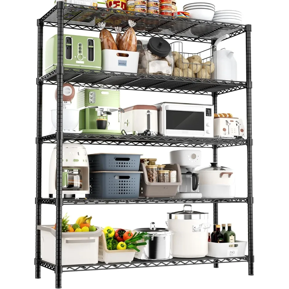 Storage Shelves Heavy Duty, 48" L x 20" W x 72" H Garage Wire Shelving Unit Loads 2000LBS, 5-tier Adjustable Metal Industrial Ut
Storage Shelves Heavy Duty, 48" L x 20" W x 72" H Garage Wire Shelving Unit Loads 2000LBS, 5-tier Adjustable Metal Industrial Ut
