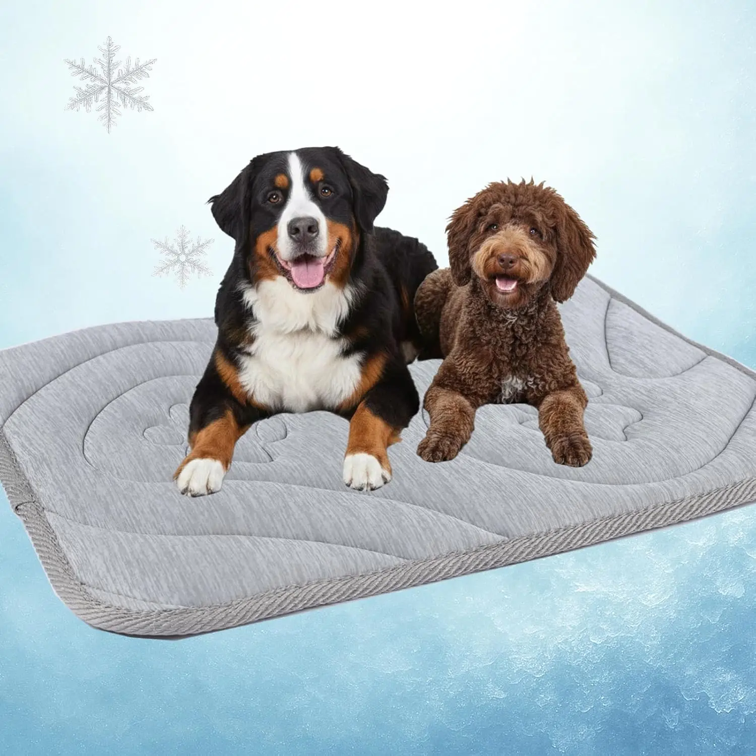 Reversible Dog Cooling Mat for Extra Large Dogs 59"x40" — Thick & Durable Orthopedic Breathable 3D Mesh, Cool-Feel Arc-Chill Fib
Reversible Dog Cooling Mat for Extra Large Dogs 59"x40" — Thick & Durable Orthopedic Breathable 3D Mesh, Cool-Feel Arc-Chill Fib