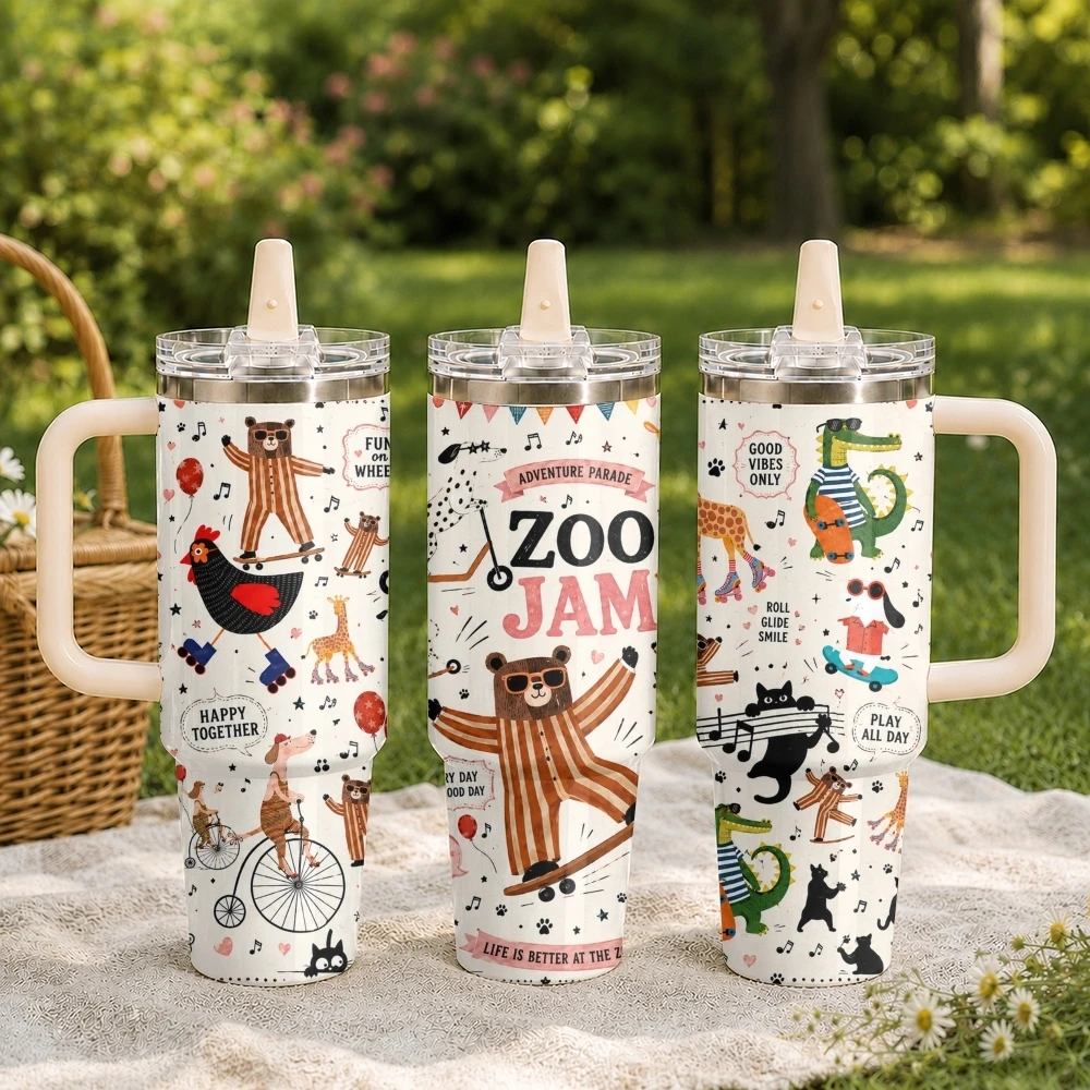 Happy Zoo Vacuum Flasks 40oz Stainless Steel Tumbler with Handle Straw Lid Vacuum Insulated Double Wall Leak Proof
Happy Zoo Vacuum Flasks 40oz Stainless Steel Tumbler with Handle Straw Lid Vacuum Insulated Double Wall Leak Proof
