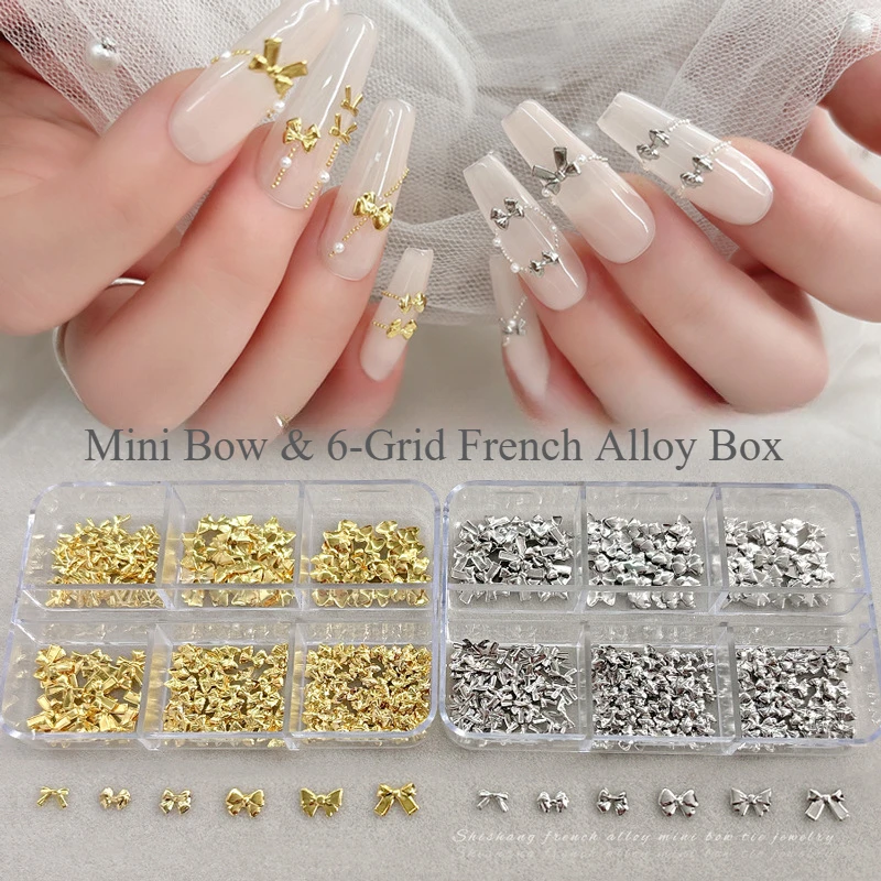 100/150pcs Alloy Bowknot Nails Art Charms Decorations 3D Luxury Silver Gold Bows Shaped Jewellery DIY Manicure Designs Supplies
100/150pcs Alloy Bowknot Nails Art Charms Decorations 3D Luxury Silver Gold Bows Shaped Jewellery DIY Manicure Designs Supplies