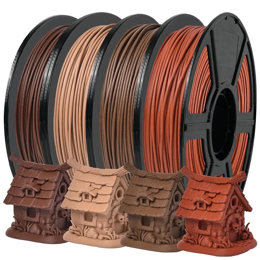 Wood Filament PLA 1.75mm 1kg 500g 250g FDM 3D Printer Filament With Real Wood Powder Grain PLA Light Black Walnut Variety Pack
Wood Filament PLA 1.75mm 1kg 500g 250g FDM 3D Printer Filament With Real Wood Powder Grain PLA Light Black Walnut Variety Pack