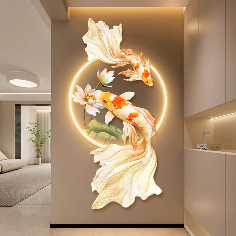 Настенный светильник с подвесной картиной Koi Fish Lotus - светодиодный светильник для декора интерьера для гостиной, спальни и дома, декоративные произведения искусства
Настенный светильник с подвесной картиной Koi Fish Lotus - светодиодный светильник для декора интерьера для гостиной, спальни и дома, декоративные произведения искусства