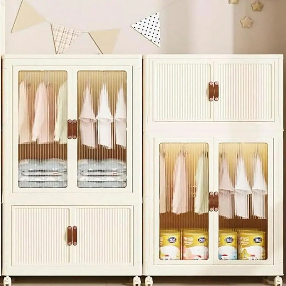 Wardrobe Closet Storage Organizer For Clothes, Folding Storage Bins With Lid, Stackable Storage Box With Hanging Rod And Doors,
Wardrobe Closet Storage Organizer For Clothes, Folding Storage Bins With Lid, Stackable Storage Box With Hanging Rod And Doors,