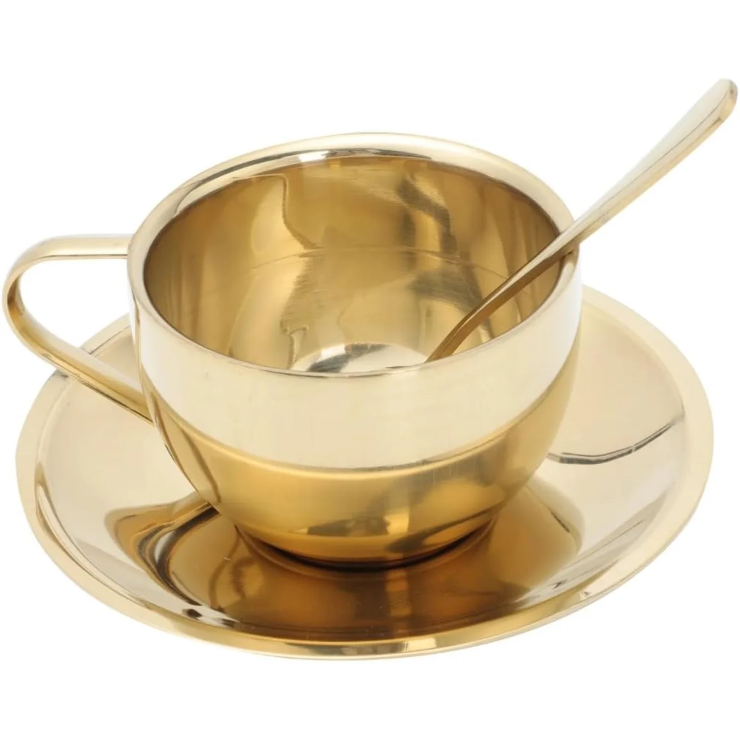 Stainless Steel Coffee Mug Set - 6 OZ Tea Cup with Saucer and Spoon, for , Bakery, Shop (Silver)
Stainless Steel Coffee Mug Set - 6 OZ Tea Cup with Saucer and Spoon, for , Bakery, Shop (Silver)