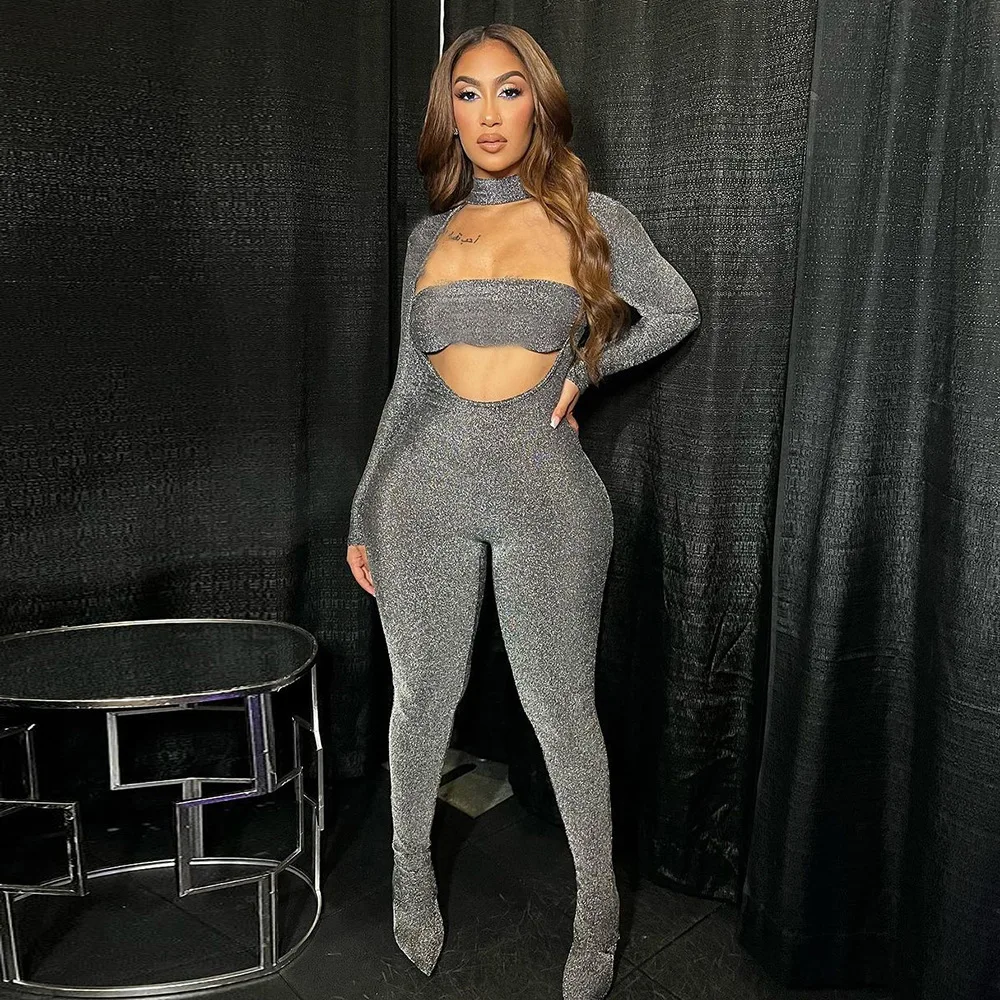 Женский сексуальный эластичный цельный костюм с высоким воротником и длинными рукавами в европейском и американском стиле
Женский сексуальный эластичный цельный костюм с высоким воротником и длинными рукавами в европейском и американском стиле