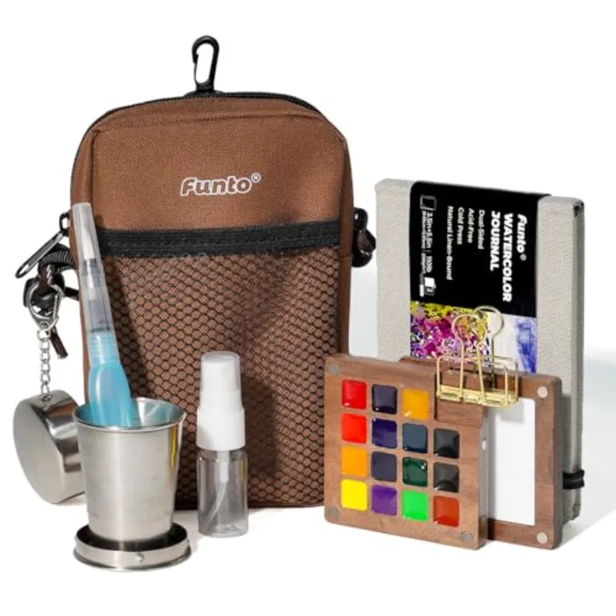 Mini Watercolor Paint Set, All-in-One Walnut Wood 15-Color Premium Pocket Travel Paint Kit, with Crossbody Bag, Watercolor Jour
Mini Watercolor Paint Set, All-in-One Walnut Wood 15-Color Premium Pocket Travel Paint Kit, with Crossbody Bag, Watercolor Jour
