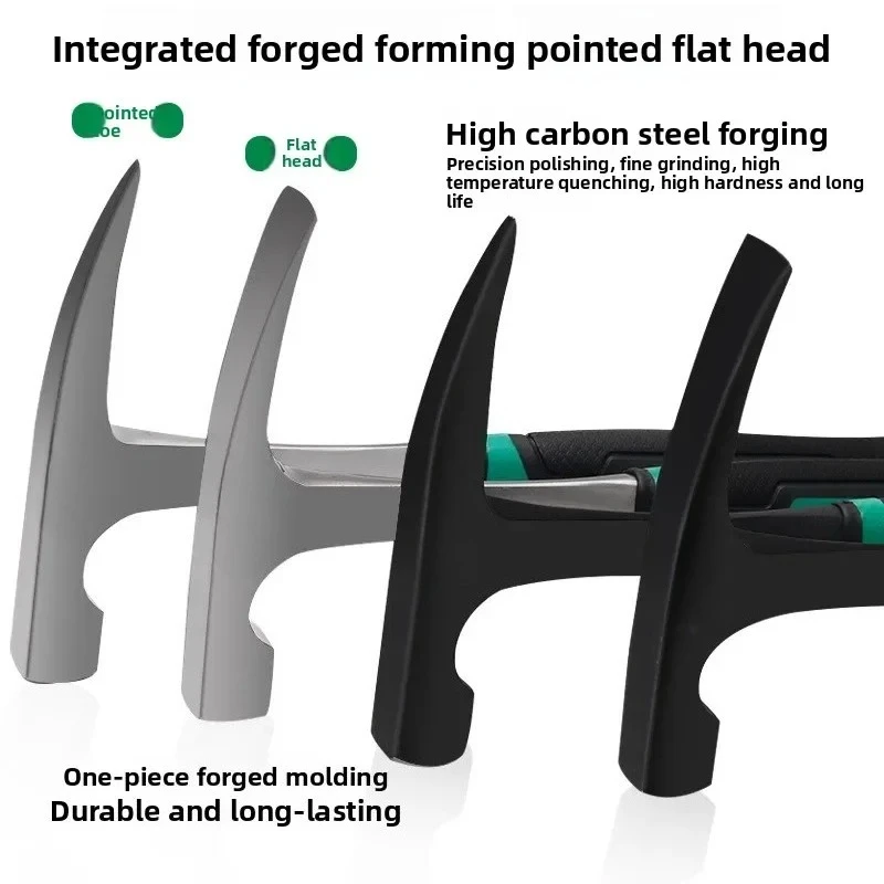 Professional Geological Hammer, Multifunctional Pointed Integrated Hammer, Exploration Hammer, Quarrying/Mining Hammer