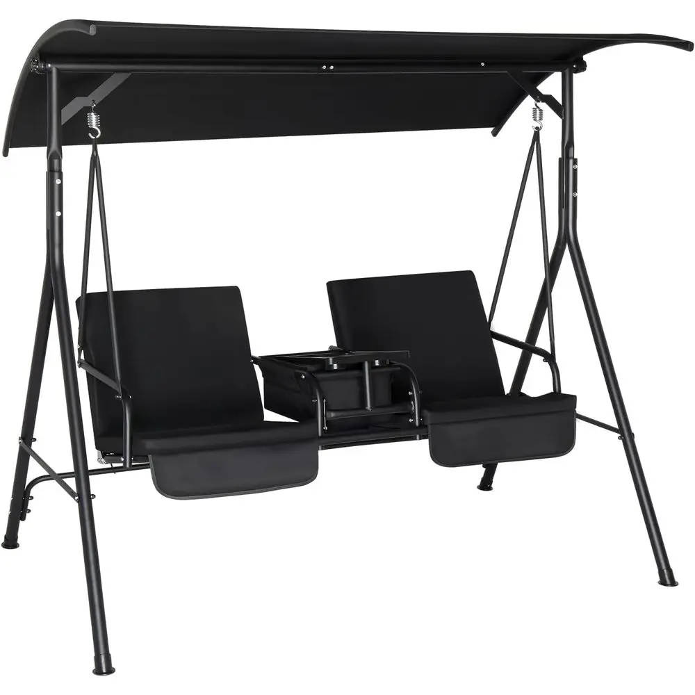 Durable 550 lbs Outdoor Porch Swing with Cup Holder, Ice Bag, and Cushions for Yard, Pool, Lawn in Black
Durable 550 lbs Outdoor Porch Swing with Cup Holder, Ice Bag, and Cushions for Yard, Pool, Lawn in Black