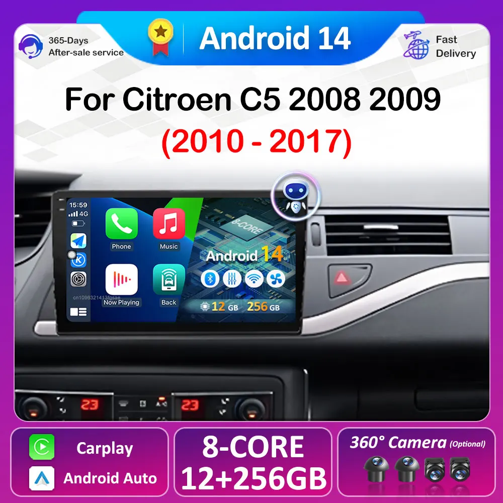GPS Navigation Android 14 For Citroen C5 2008 2009 2010 2011 2012 2013 - 2017 Car Multimedia Radio Video Player QLED IPS Screen
GPS Navigation Android 14 For Citroen C5 2008 2009 2010 2011 2012 2013 - 2017 Car Multimedia Radio Video Player QLED IPS Screen