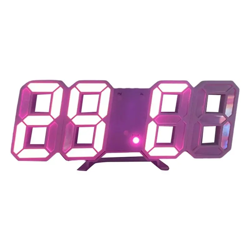 SCLS 3D Digital Alarm Clock Wall LED Clock Desktop Alarm Clock With Temperature Suitable For Home Kitchen And Office