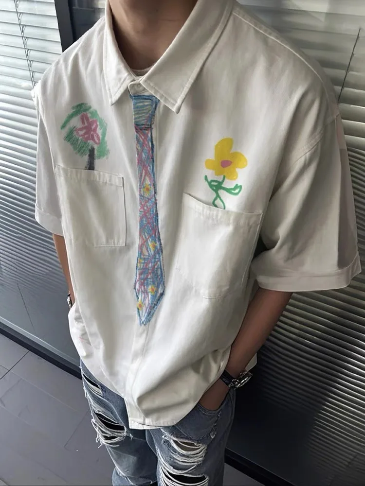 Creative Fun Hand-Dn fiti Tie ort-Sve Men's irt Summer American Retro Cleanfit Jaet Loose Fit Youth Faion
Creative Fun Hand-Dn fiti Tie ort-Sve Men's irt Summer American Retro Cleanfit Jaet Loose Fit Youth Faion