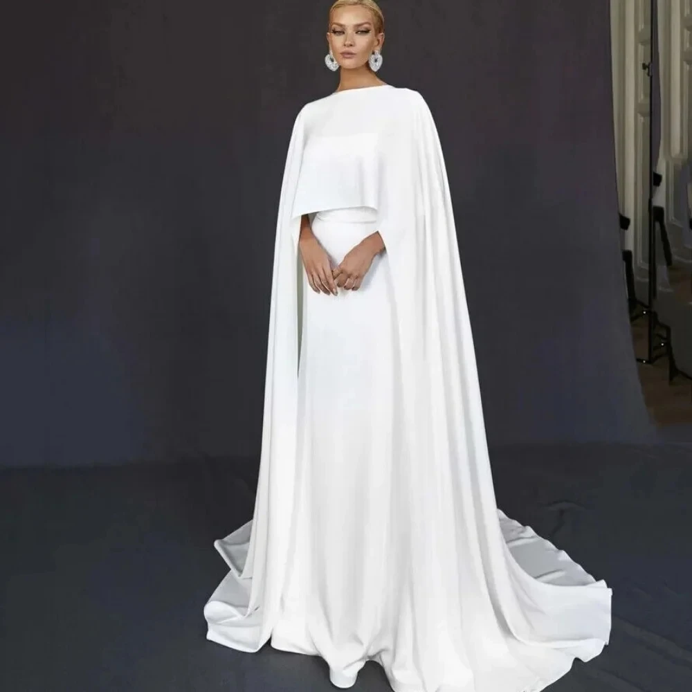 Chic White Evening Formal Dress Cap SLeeves O-neck A-line Satin Prom Pageant Party Gowns Arabic Dubai Robe De Soiree
Chic White Evening Formal Dress Cap SLeeves O-neck A-line Satin Prom Pageant Party Gowns Arabic Dubai Robe De Soiree