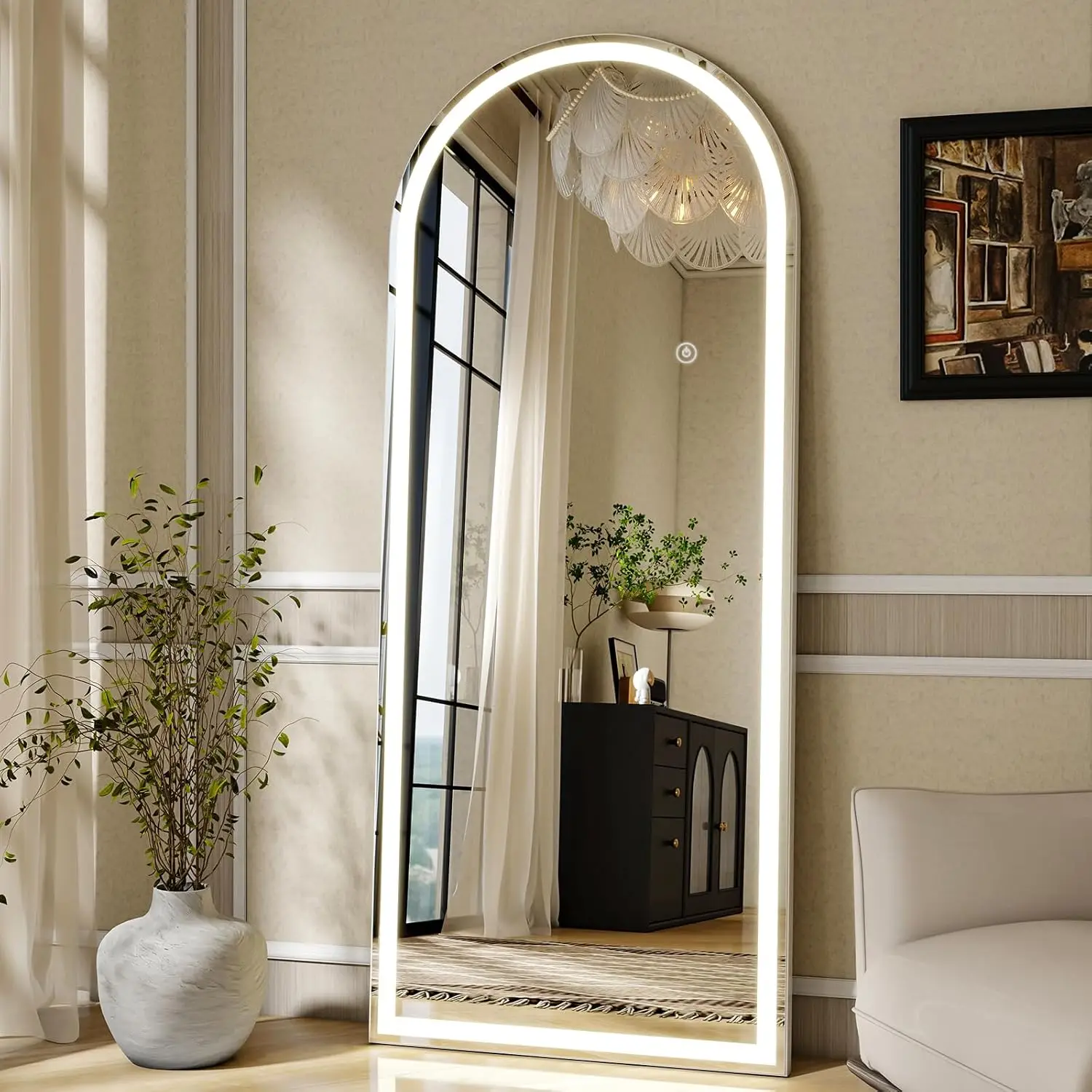 Arched Full Length Mirror with Lights 65x24 - Dimmable 3 Color Floor Mirror for Bedroom
Arched Full Length Mirror with Lights 65x24 - Dimmable 3 Color Floor Mirror for Bedroom