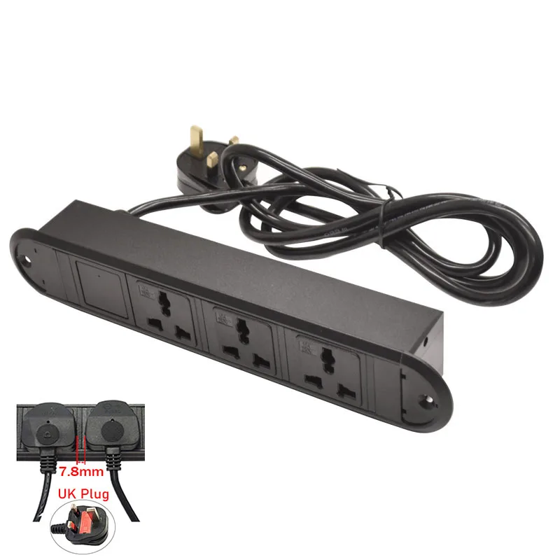 Hidden Desktop Table Sockets Embedded Power Socket 3Ways Universal Outlets Power Strip with Switch 2meter cord
Hidden Desktop Table Sockets Embedded Power Socket 3Ways Universal Outlets Power Strip with Switch 2meter cord