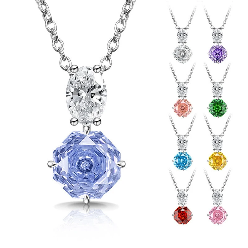 100% 925 pure silver rose cut pendant necklace - fashionable jewelry for ladies - suitable as a gift
100% 925 pure silver rose cut pendant necklace - fashionable jewelry for ladies - suitable as a gift