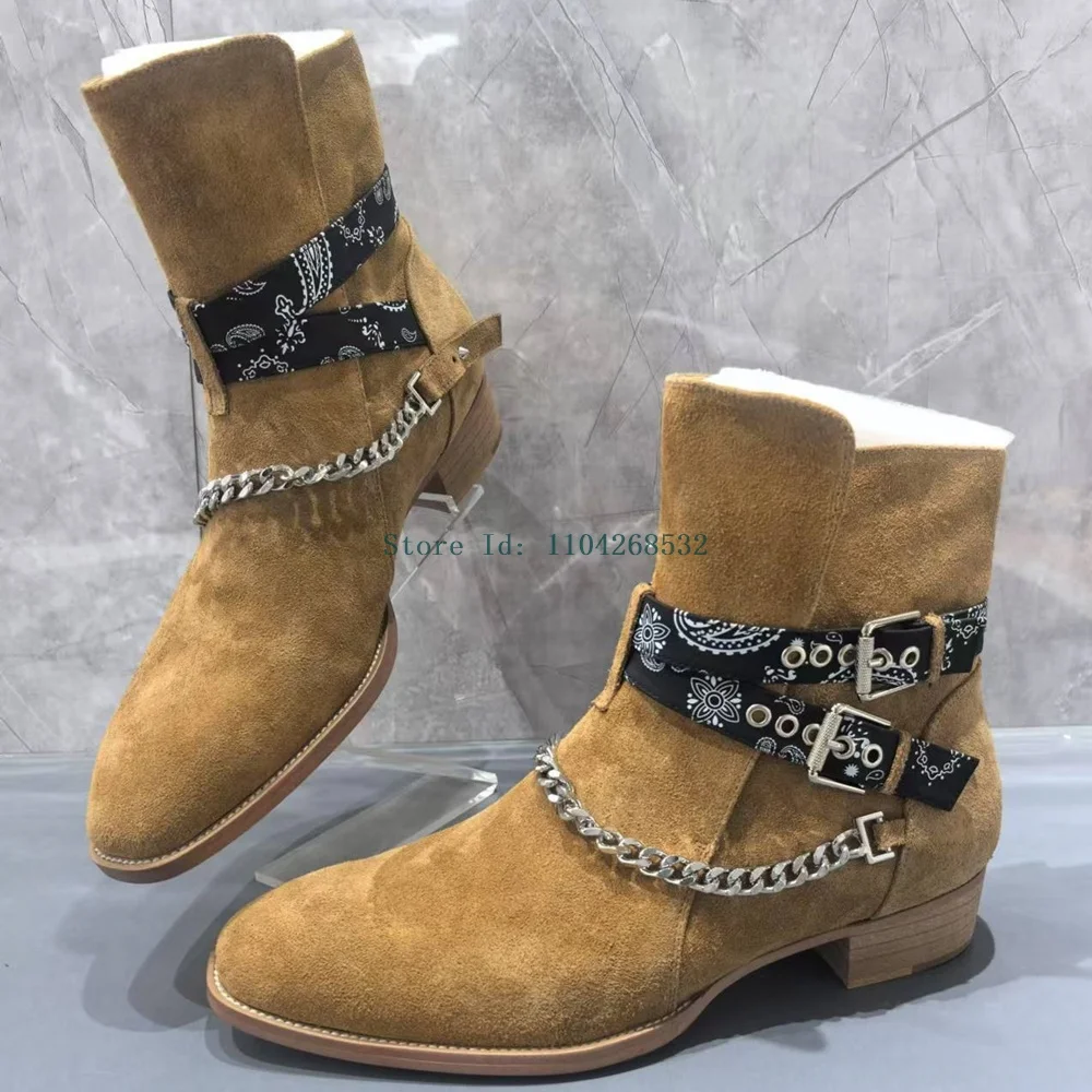 Suede Chain Buckle Strap Ankle Boots Sexy Square Toe Thick Heel Sewing New Arrivals Fashion Women Modern Boots
Suede Chain Buckle Strap Ankle Boots Sexy Square Toe Thick Heel Sewing New Arrivals Fashion Women Modern Boots