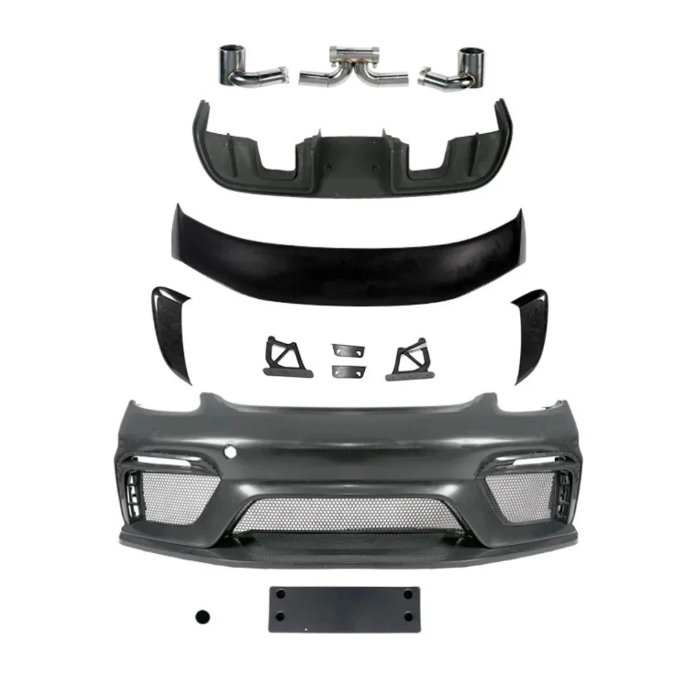 Автомобильный комплект кузова, передний бампер, задний спойлер для Porsche 718, модифицированный GT4 
Автомобильный комплект кузова, передний бампер, задний спойлер для Porsche 718, модифицированный GT4