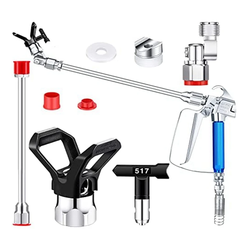 5 Pcs Airless Sprayer Hose Kit 3600 Psi 517 Tip Swivel Joint With Nozzle Guard Spray Tips And Extension Rod For Airless
5 Pcs Airless Sprayer Hose Kit 3600 Psi 517 Tip Swivel Joint With Nozzle Guard Spray Tips And Extension Rod For Airless