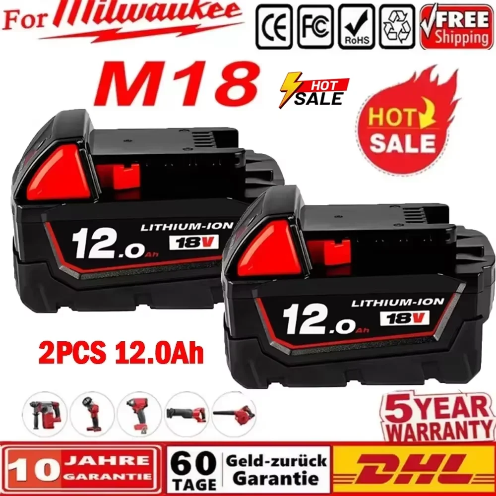Brand new 202518V 12.0Ah Milwaukee Akku 18B6 18V XC lithium-ion battery 48-11-1860 48-11-1852 48-11-1850 48-11-11840 48-11-1820
Brand new 202518V 12.0Ah Milwaukee Akku 18B6 18V XC lithium-ion battery 48-11-1860 48-11-1852 48-11-1850 48-11-11840 48-11-1820