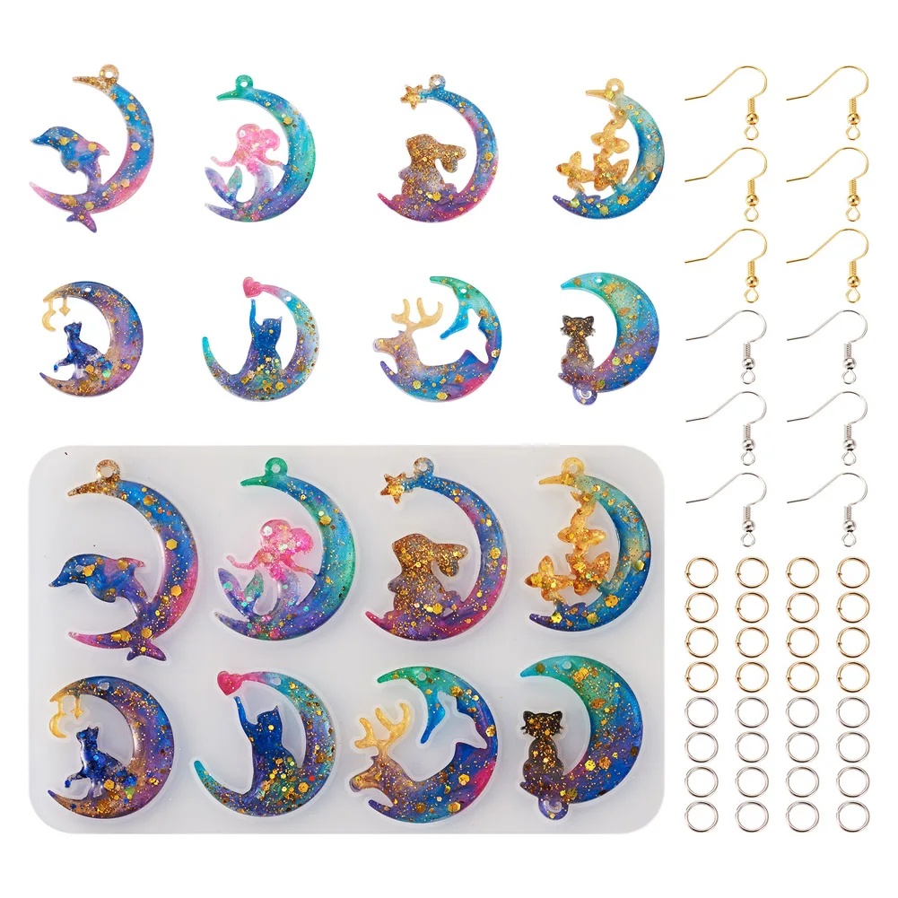 1Pc Animal with Moon Pendant Silicone Mold Earring Hooks Jump Rings for DIY Earring Jewelry Makings Findings
1Pc Animal with Moon Pendant Silicone Mold Earring Hooks Jump Rings for DIY Earring Jewelry Makings Findings