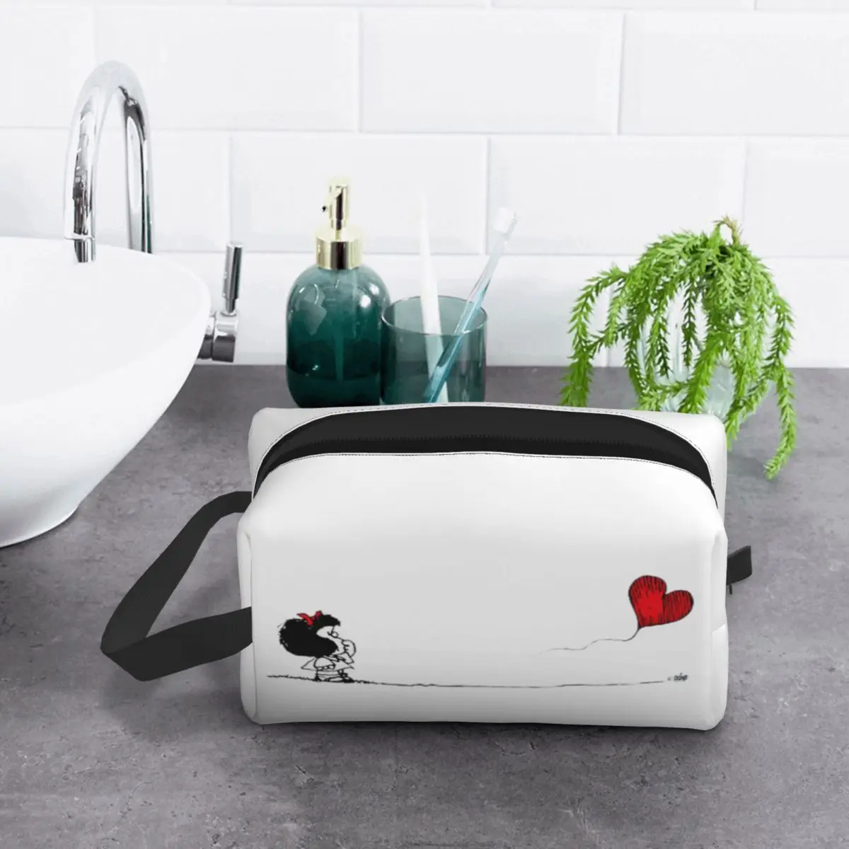 Mafalda Balloon Heart Makeup Bag Cosmetic Organizer Storage Dopp Kit Toiletry Cosmetic Bag for Women Beauty Travel Pencil Case
Mafalda Balloon Heart Makeup Bag Cosmetic Organizer Storage Dopp Kit Toiletry Cosmetic Bag for Women Beauty Travel Pencil Case